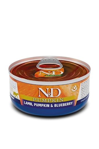 ALIMENTO HUMEDO PARA GATO EN LATA N&D LAMB, PUMPKIN & BLUEBERRY 70 GRS