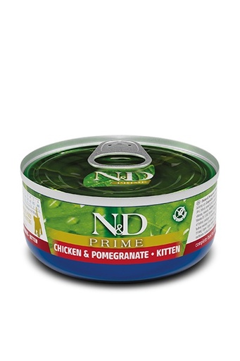 ALIMENTO HUMEDO PARA GATO EN LATA N&D PRIME CHICKEN & POMEGRANATE KITTEN 70 GR