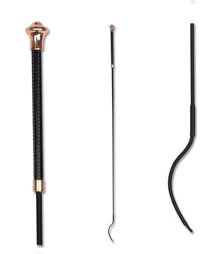 FUSTA/FUETE PARA CABALLO NEGRO CON DORADO 