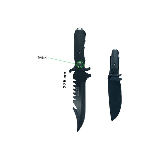 [0950] CUCHILLO DE CAZA 30CM CON BRUJULA