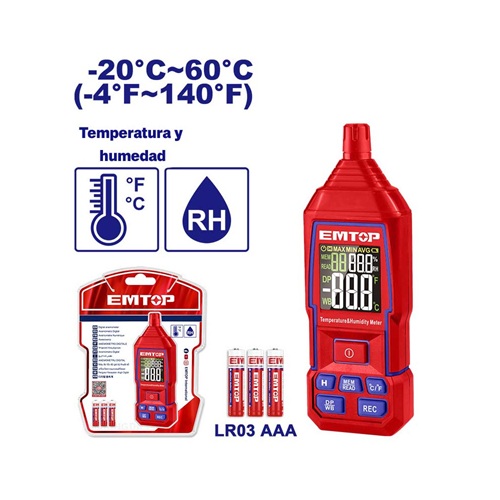 [EMTM35031] TERMOMETRO DIGITAL DE HUMEDAD Y TEMPERATURA EMTOP