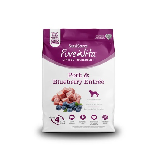 CONCENTRADO PARA PERRO NUTRISOURCE PURE VITA PORK AND BLUBERRY