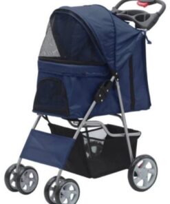 [2025-0667] CARRUAJE PARA PERRO CAPSULA BOTON DE DESPLIEQUE FACIL AZUL