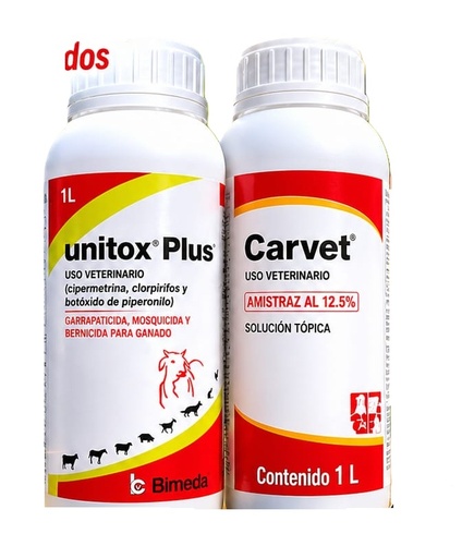 COMBO DE CARVET AMITRAZ + UNITOX x 2 LITROS