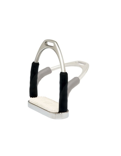 [00523072] ESTRIBO INGLES SEFTON COMPACTO FLEXIBLE INOXIDABLE CON TACO (PAR) :12 CM