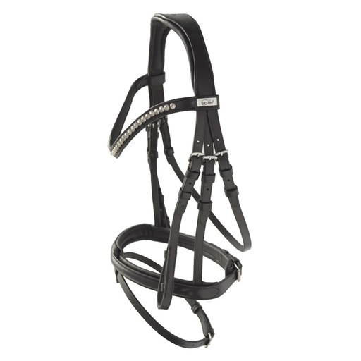 [06830006411] CABEZADA INGLESA LEXHIS CLOE CON RIENDAS LISAS:NEGRO:FULL