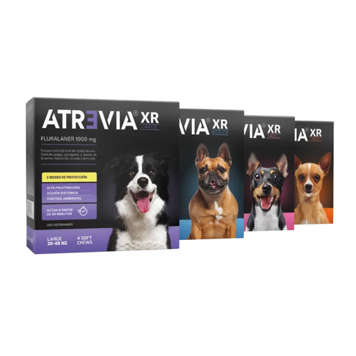 TABLETA MASTICABLE ANTIPULGAS PARA PERRO ATREVIA XR x 4 UNIDADES