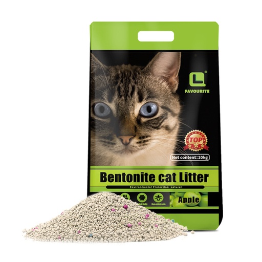 [F13022] ARENA PARA GATO FAVORITE BENTONITE AROMA A MANZANA 10 KG