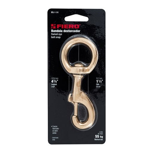 [44049] BANDOLA DESTORCEDOR FIERO LATON 4 7/8 1 1/4" 55KG