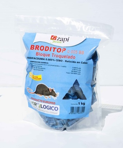 [101106414] RODENTICIDA CEBO PARA RATAS BRODITOP BLOQUE 1 KILO