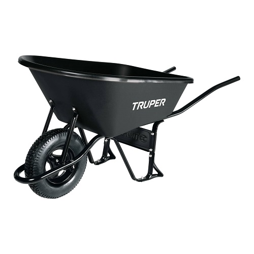 [11777] CARRETILLA TRUPER CONCHA PLASTICA 6 PIES CUBICOS MANGOS DE METAL