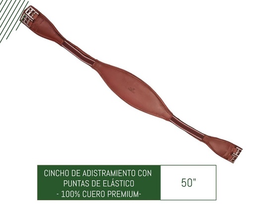 [HI-210-2] CINCHAS DE ADISTRAMIENTO DE CUERO CON ELASTICO 50"