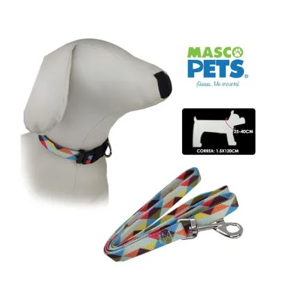 [MP1-10-10253] COLLAR Y CORREA PARA PERRO 2.50 CM MASCO PETS