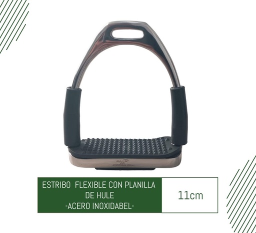 [LM-100] ESTRIBO INGLES FLEXIBLE CON HULE Y PLANTILLA ANTIDERRAPE