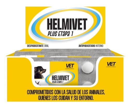 DESPARASITANTE PARA PERRO HELMIVET PLUS ETAPA 1 BLISTER DE 2 TABLETAS