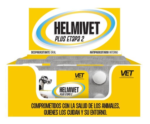 DESPARASITANTE PARA PERRO HELMIVET PLUS ETAPA 2 BLISTER DE 2 TABLETAS