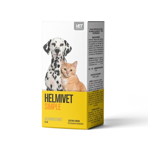 [VET080103] DESPARASITANTE PARA PERRO HELMIVET SIMPLE SUSPENSION ORAL 15 ML