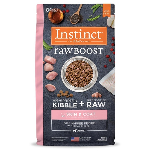 CONCENTRADO PARA PERRO INSTINCT RAW BOOST GRAIN FREE CHICKEN SKIN AND COAT