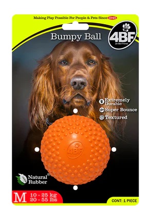 JUGUETE 4BF NATURAL RUBBER BUMPY BALL MEDIUM