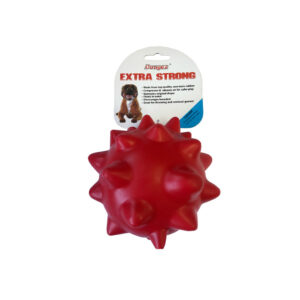 JUGUETE PARA MASCOTA BOLA PICUDA ROJA 11.5CM