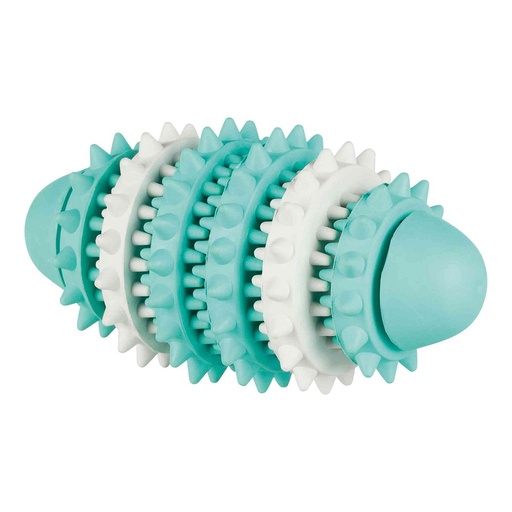 [33132] JUGUETE PARA PERRO PELOTA RUGBY LIMPIADOR DE DIENTES CAUCHO NATURAL